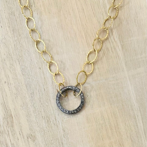 Large Mother of Pearl Diamond Pendant - Sterling Silver Rhodium Plated 50mm