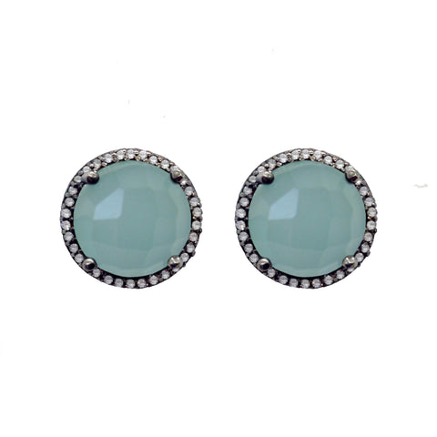 White Chalcedony Accent Earrings