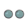 Aqua Chalcedony & Diamond Stud Earrings, Earrings - Luna Lili Jewelry 