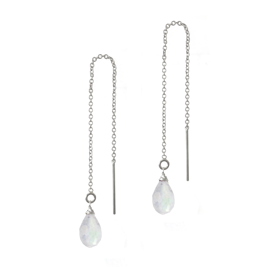 Moonstone Teardrop Threaders, Necklaces - Luna Lili Jewelry