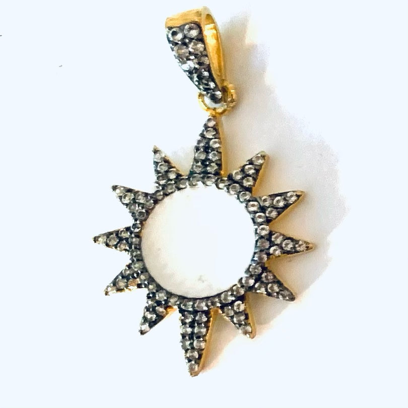 Enamel Starburst Sterling Silver Gold Fill Chain