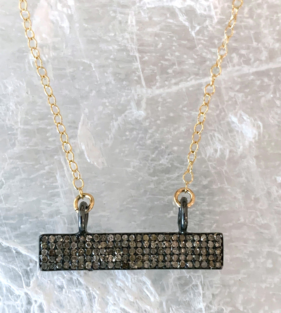 Champagne Diamond Bar Necklace