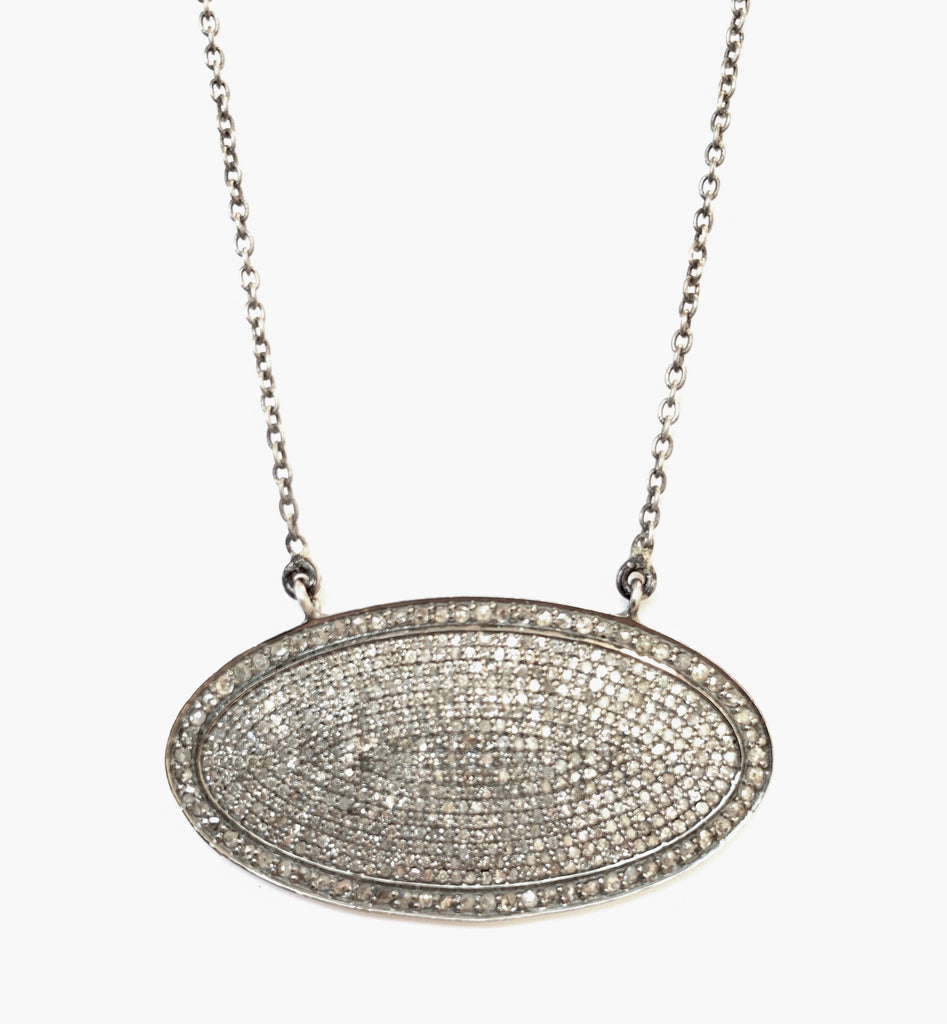 Pave Diamond Necklace, Pendant - Luna Lili Jewelry