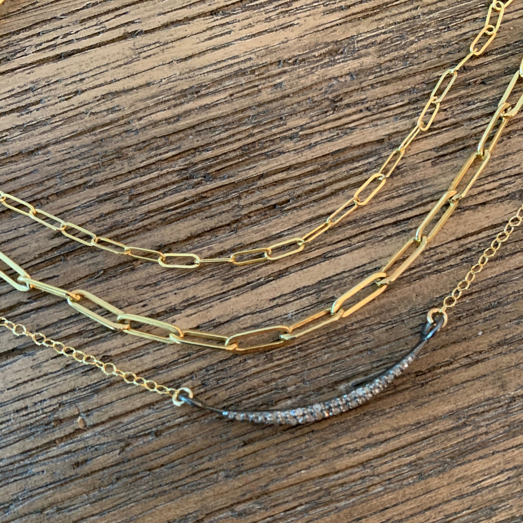 14K Gold Filled Paper Clip Chain Necklace, Necklace - Luna Lili Jewelry