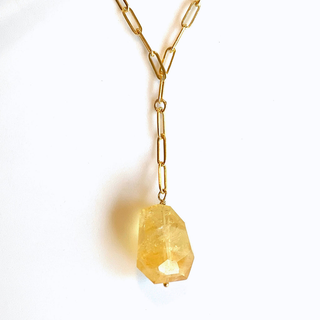 Citrine Leona Lariat Necklace, Necklace - Luna Lili Jewelry