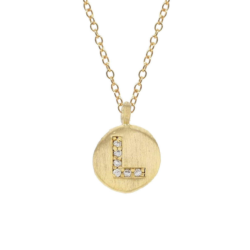 Initial Vermeil Coin Necklace, Necklaces - Luna Lili Jewelry