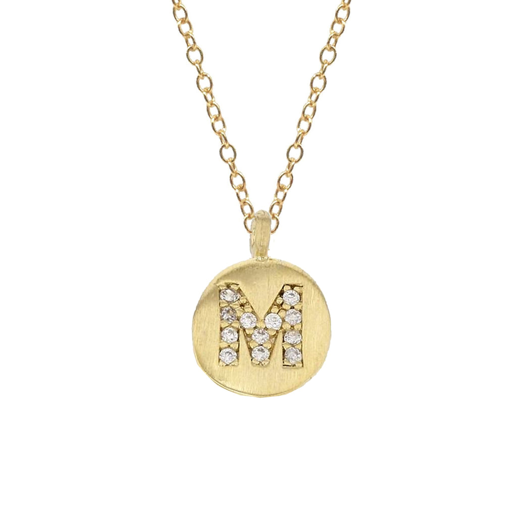 Initial Vermeil Coin Necklace, Necklaces - Luna Lili Jewelry