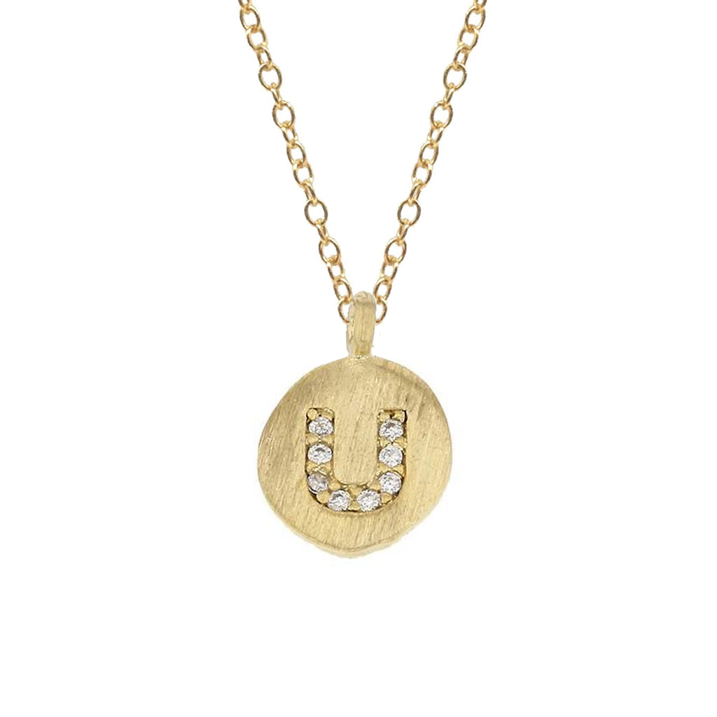 Initial Vermeil Coin Necklace, Necklaces - Luna Lili Jewelry
