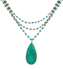 Turquoise Triple Chain Necklace, Necklace - Luna Lili Jewelry 