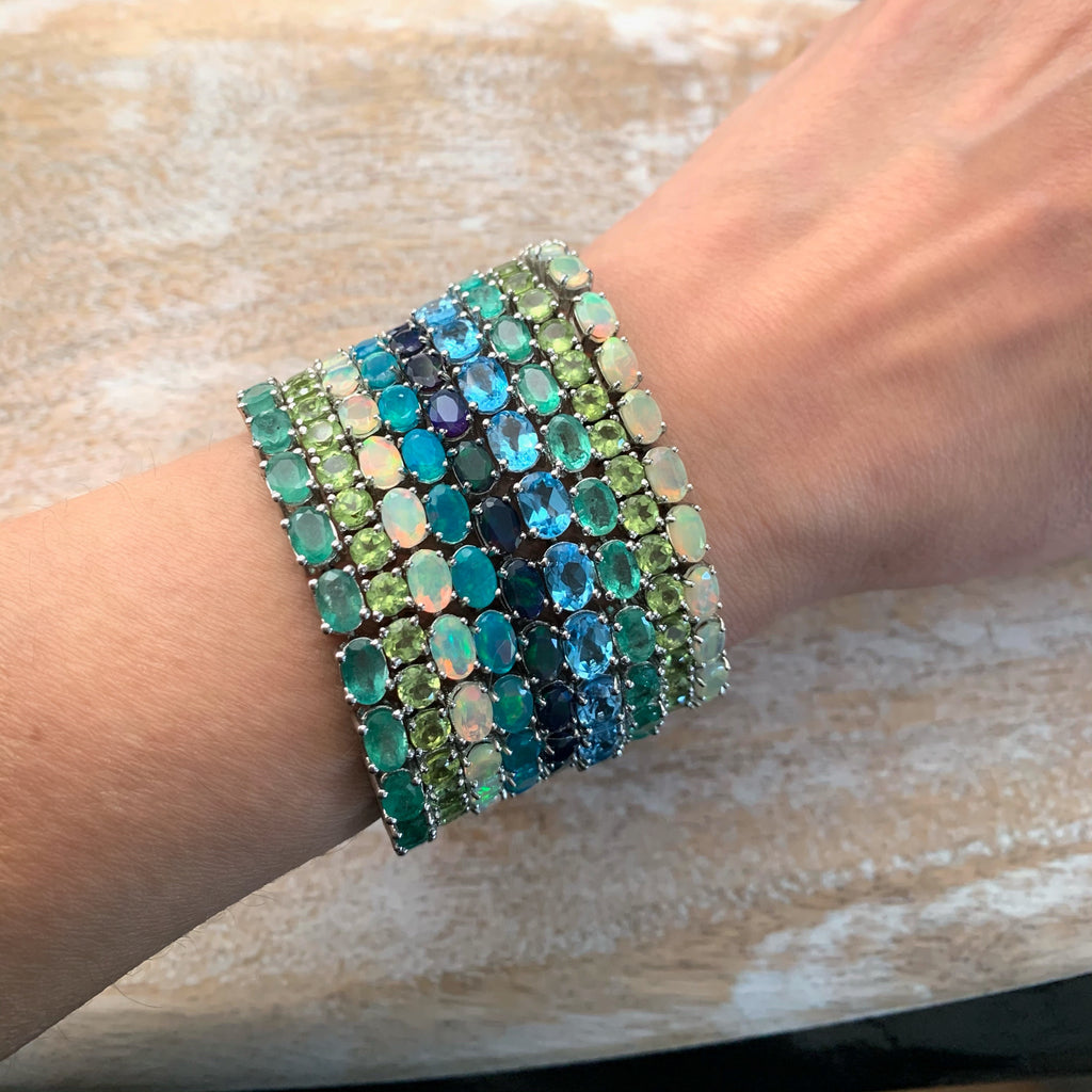 Peridot Sterling Silver Tennis Bracelet