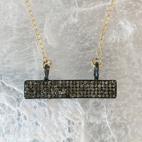 Hammered Bar Charm Necklace