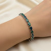Sapphire Blue Opal Tennis Bracelet - 925 Sterling Silver Rhodium Plated