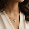 White Topaz Mother of Pearl Triangle Necklace - Sterling Silver Gold Filled