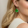 Green onyx teardrop earrings in gold vermeil sterling silver - handcrafted gemstone jewelry Los Angeles