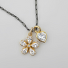 White Topaz Flower Necklace | Gold Vermeil Sterling Silver Pendant | 16