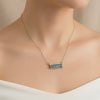Labradorite White Topaz Bar Gold Filled Necklace