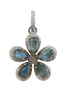 Floral pendant with labradorite gemstones and white topaz 