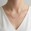 Hammered Gold Bar Necklace - Vermeil Charm on 18