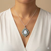 Mira Moonstone Opal Diamond Pendant - Sterling Silver