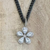 White Topaz Flower Necklace | Sterling Silver Pendant | 16