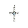 Opal And White Topaz Cross Pendant