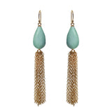 Amazonite Briolette Tassel Earrings, Earrings - Luna Lili Jewelry 