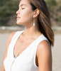 Amazonite Briolette Drop Earrings, Earrings - Luna Lili Jewelry 