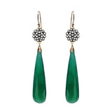 Green Onyx Chalcedony Floral Earrings, Earrings - Luna Lili Jewelry 