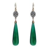 Green Onyx Chalcedony Kite Earrings, Earrings - Luna Lili Jewelry 