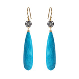 Turquoise Circle Earrings, Earrings - Luna Lili Jewelry 