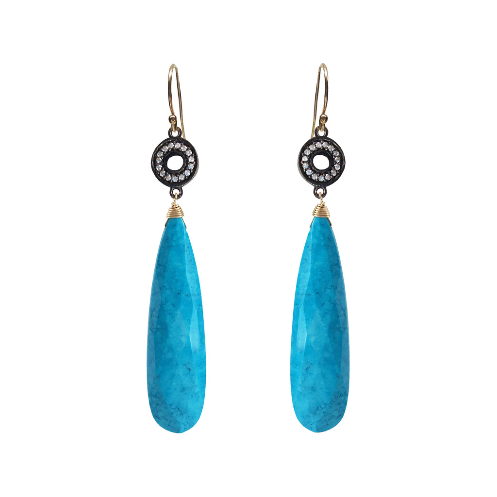 Turquoise Accent Earrings, Earrings - Luna Lili Jewelry 
