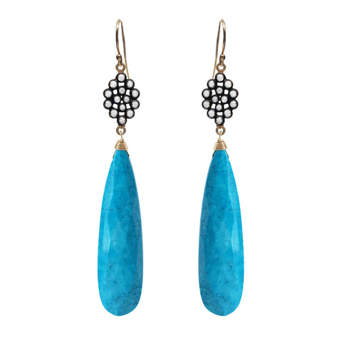 Turquoise Circle Earrings