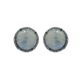 Moonstone & Diamond Stud Earrings, Earrings - Luna Lili Jewelry 