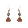 Petite Chocolate Moonstone White Topaz Accent Earrings, Earrings - Luna Lili Jewelry 