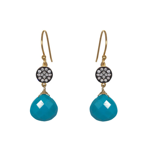 Turquoise Briolette Threader Earrings