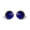 Large Lapis & Diamond Stud Earrings, Earrings - Luna Lili Jewelry 