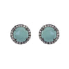 Small Chalcedony & Diamond Stud Earrings, Earrings - Luna Lili Jewelry 