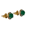 Small Green Onyx & Diamond Stud Earrings, Earrings - Luna Lili Jewelry 