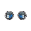 Small Labradorite & Diamond Stud Earrings, Earrings - Luna Lili Jewelry 