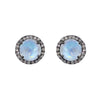 Small Moonstone & Diamond Stud Earrings, Earrings - Luna Lili Jewelry 