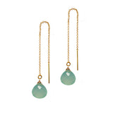 Chalcedony Briolette Threader Earrings, Necklaces - Luna Lili Jewelry 