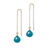 Turquoise Briolette Threader Earrings, Necklaces - Luna Lili Jewelry 