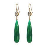 Green Onyx Chalcedony Accent Earrings, Earrings - Luna Lili Jewelry 