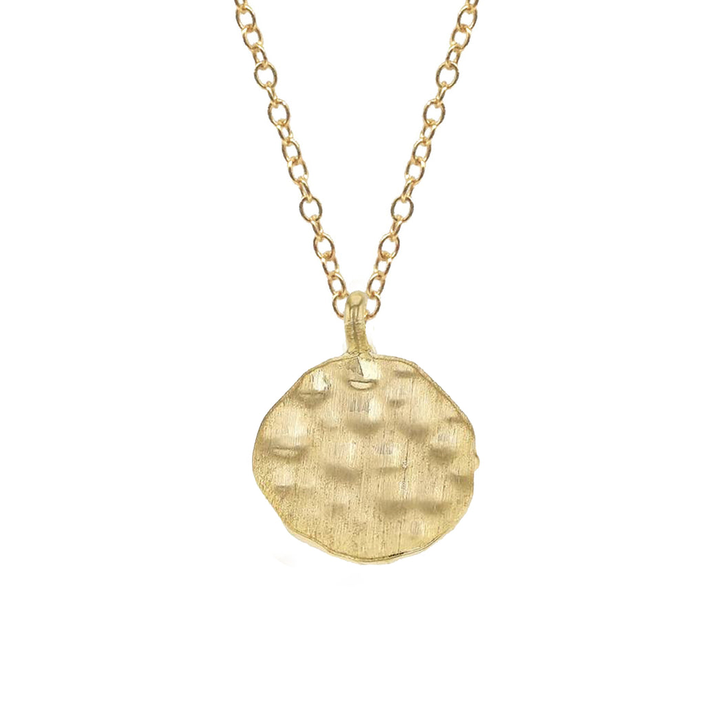 Hammered Disc Charm, Necklace - Luna Lili Jewelry 