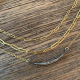 14K Gold Filled Paper Clip Chain Necklace, Necklace - Luna Lili Jewelry 