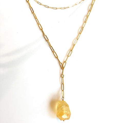 Natural Pearl Long Necklace with Gold Discs
