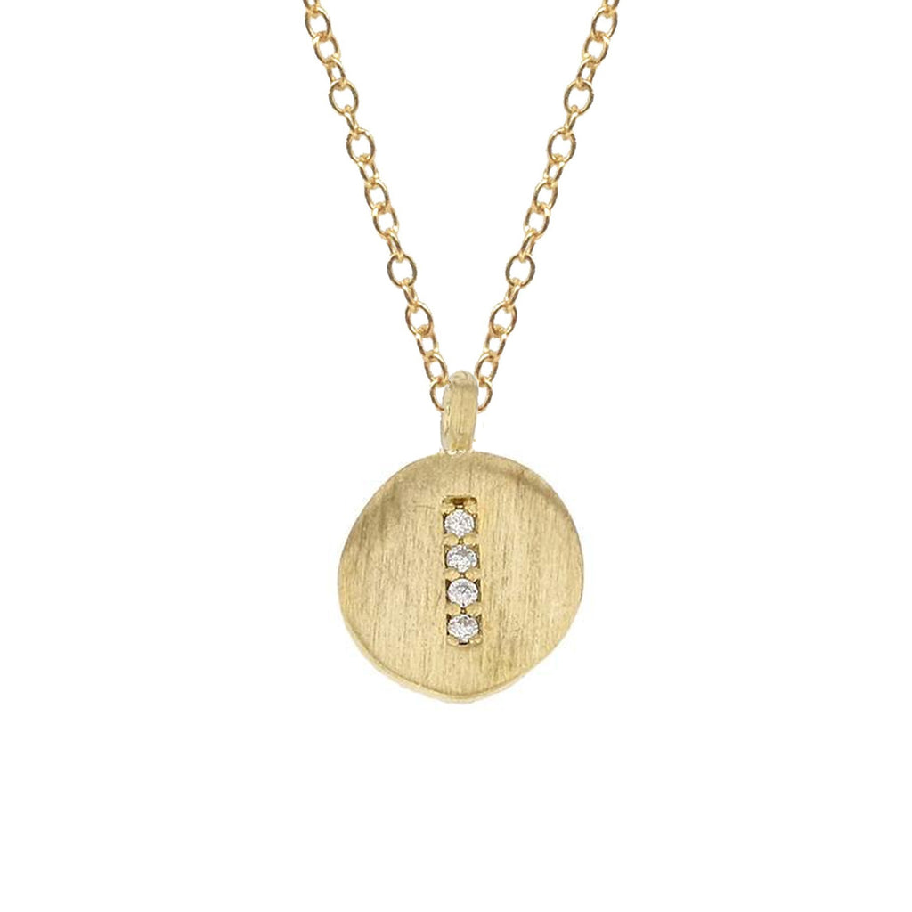 Initial Vermeil Coin Necklace, Necklaces - Luna Lili Jewelry 