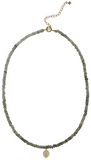 Labradorite Choker with CZ Charm,  - Luna Lili Jewelry 