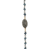 Blue Topaz & Oval White Topaz Necklace, Necklaces - Luna Lili Jewelry 