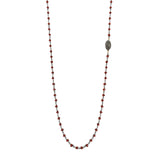 Red Garnet & Oval White Topaz Necklace, Necklaces - Luna Lili Jewelry 